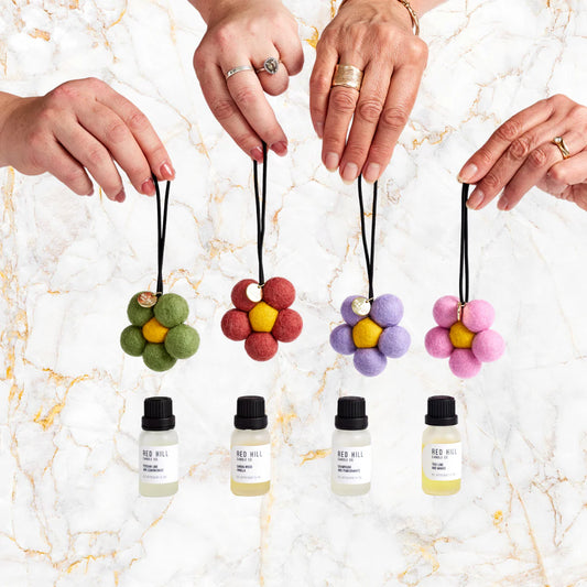 Red Hill Candle Co. Felt Flower Air Freshener(Thai Lime & Mango)