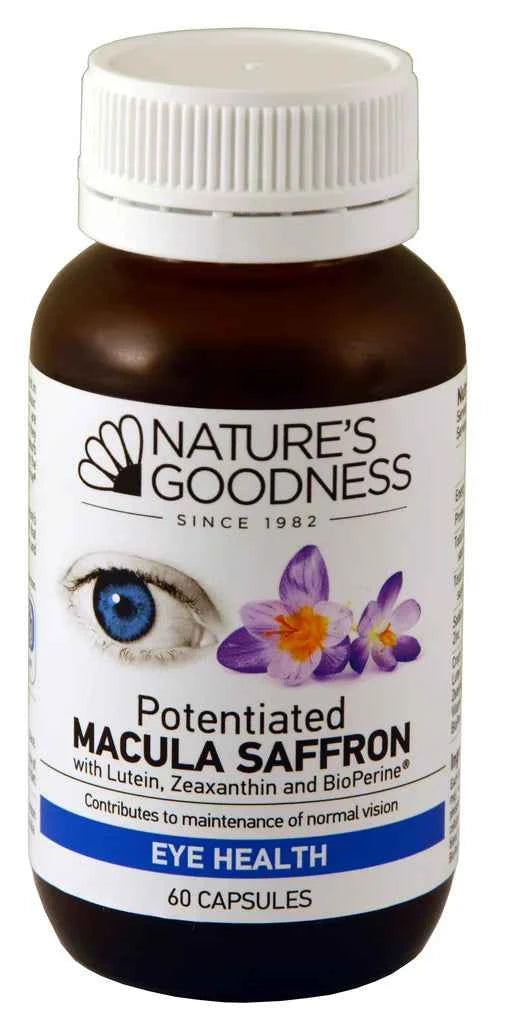 Nature's Goodness POTENTIATED MACULA SAFFRON with Lutein, Zeaxanthin and BioPerine 60 Capsules