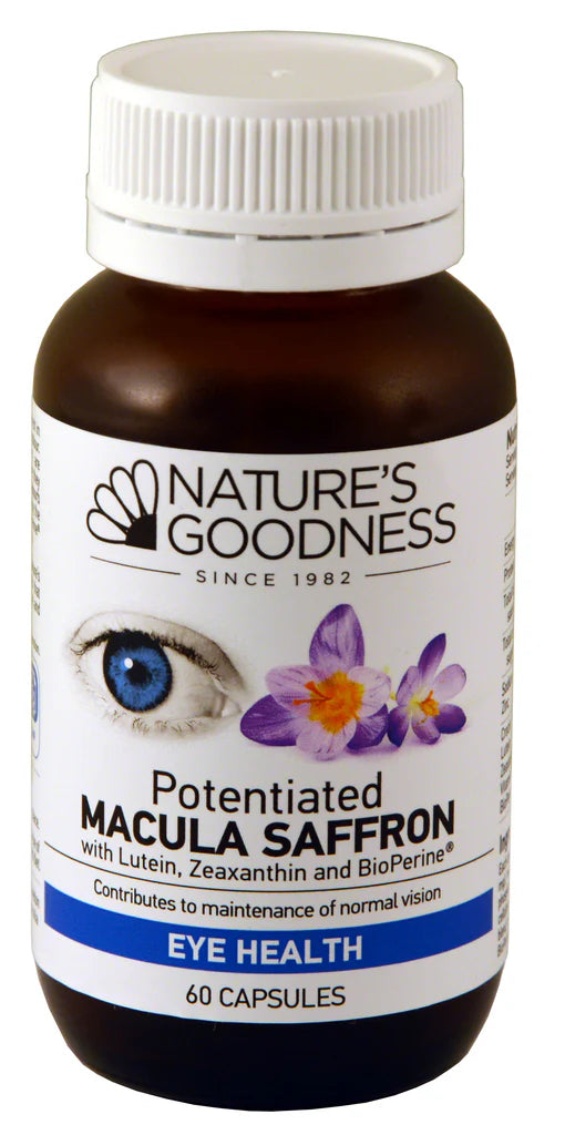 Nature's Goodness POTENTIATED MACULA SAFFRON with Lutein, Zeaxanthin and BioPerine 60 Capsules
