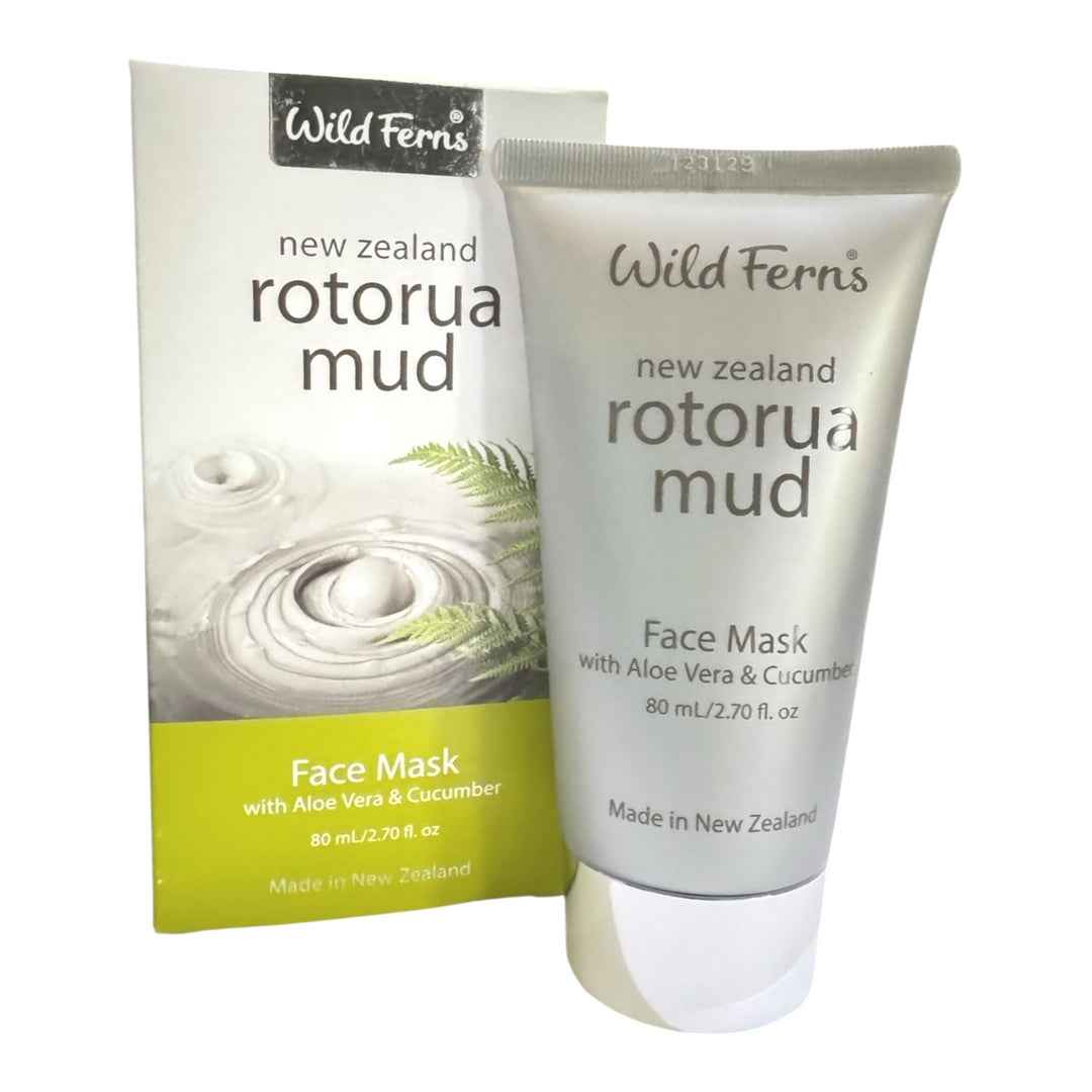 Wild Ferns Rotorua Mud Face Mask with Aloe Vera & Cucumber 80ml for Glowing Skin