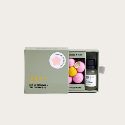 Red Hill Candle Co. Felt Flower Air Freshener（Champagne & Pomegranate）