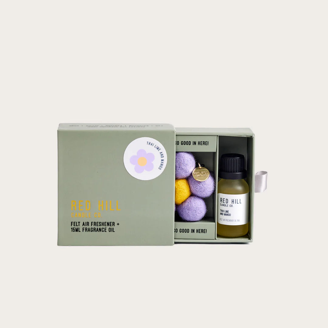 Red Hill Candle Co. Felt Flower Air Freshener（Thai Lime & Mango）