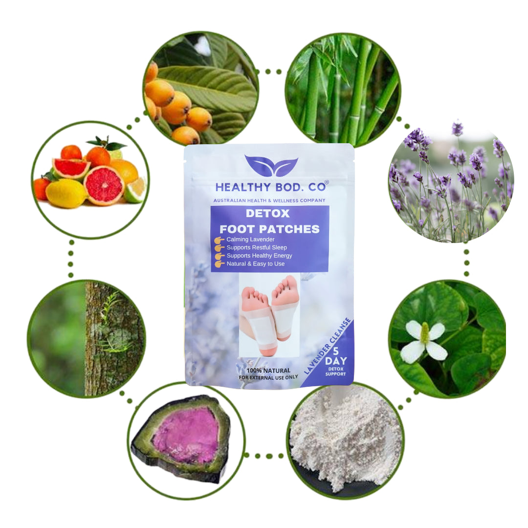 Healthy Bod. Co Lavender Detox Foot Patches x 10 Patches (5 Pairs for 5 Day Detox)